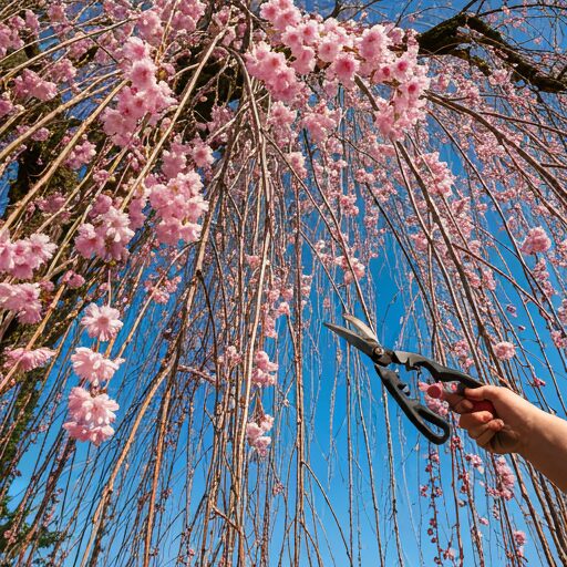 Pruning a weeping Cherry Tree